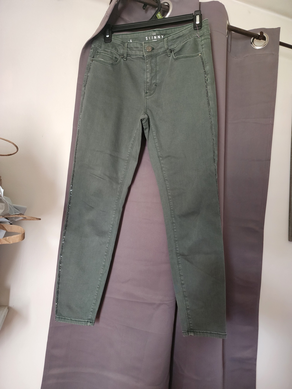 White House Black Market Olive Green Skinny Jeans